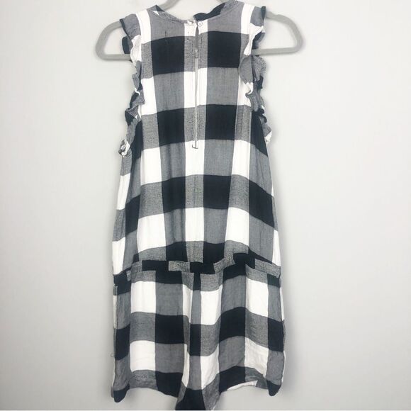 ANTHROPOLOGIE | CLOTH & STONE Buffalo Plaid Black & White Romper Women’s Size L - Picture 10 of 13